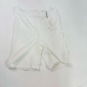 Club L Shorts Womens 6 White Solid Mid-Rise Pullover Activewear NWT Athleisure
